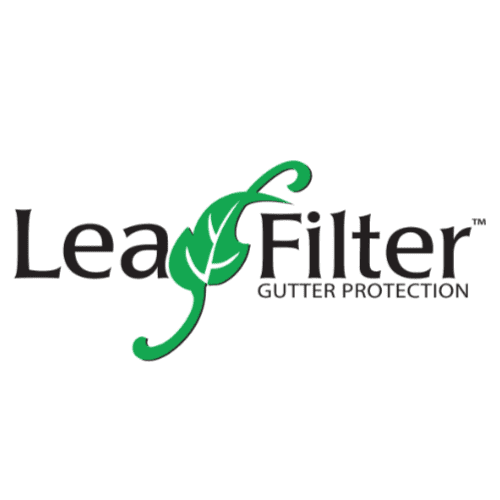 LeafFilter Gutter Protection logo with a green leaf graphic between the words "Leaf" and "Filter.