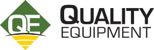 Quality Equipment logo with green diamond, "QE" letters, and black "Quality Equipment" text to the right.