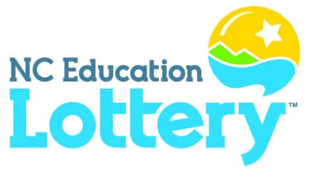 NC Education Lottery logo with a yellow sun, mountain, and star graphic above blue text.