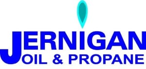 Jernigan Oil & Propane logo with a blue flame above the letter "I" in "Jernigan".
