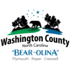 wa-county Washington County, NC logo with a bear, trees, and water, and text: "Bear-olina, Plymouth-Roper-Creswell.